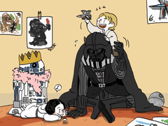 다스베이더와 애기 레아,루크