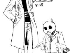 코트입은 샌즈와 파피