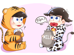 호랑이 카라마츠 젖소 카라마츠