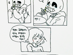 샌즈가 음식 어떻게 먹는지 궁금한 만화