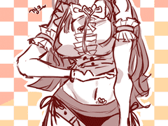 [깡크]님 A타입 반신 커미션 러프 컨펌