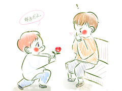 [백첸] 뽀뽀. 고백.