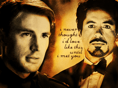 밤의 타워에서 춤을 추는 스티브와 토니