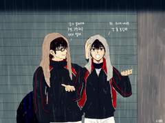 [악우샌드] 비 오는 날 가게 천막 아래서