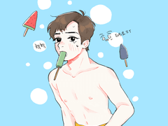 아이스크림 먹는 피터