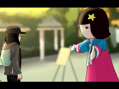 여중생A (+토끼들에게 둘러싸인 며니)