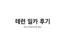 테런 일카 후기
