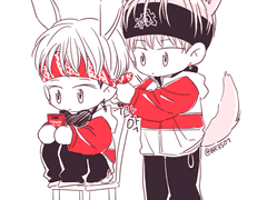 (팬아트) 장뿌앵&어리니스노&반다나모먼트