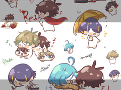 꼬물이 스티커/양면엽서 샘플