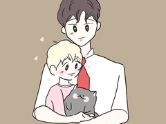 애옹이를 귀여워하는 댕이와 그런 댕이를 귀여워하는 팔구