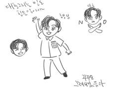 대충 그린 리더,막내와 (나름) 열씨미 그려본 리더