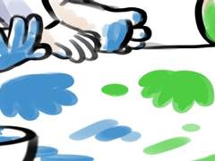 [수인육아물] 꼬물이들의 물감놀이