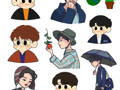 류필모 팬아트 스티커