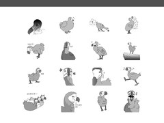 멸종 ＆ 멸종위기 동물들(2) 이모티콘, 엽서