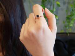 심플 블루 스퀘어 반지