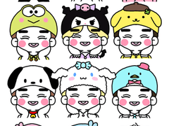 모든 산리오 캐릭터 속 준면이(ノ・ω・)ノ