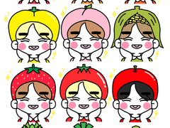 다양한 과일 과 야채 속 준면이