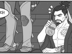 [오버워치/4컷만화/맥한조]#.술잔을 나누다