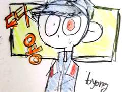 진수랑 땡전 낙서 (+여태 틀리게 그리고 있었음)