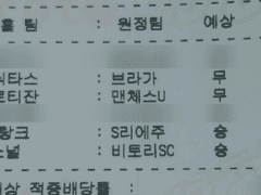 유로파 리그 분석하지 않은 경기 포함 전체 라인