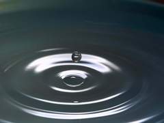 거울 위로 떨어진 물방울