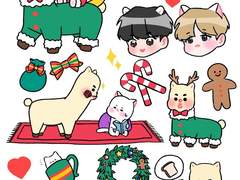 진슙 크리스마스 테마 스티커 판매 (통판