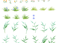 부드러운 꽃과 풀 -유료소스