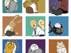 동글뽀짝 동물화 커미션