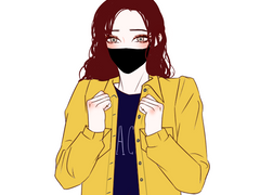 노란 트러커 자켓