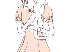 고양이를 안고 있는 소녀