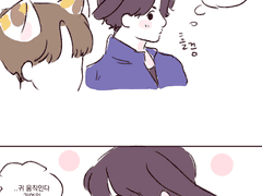 [삼색냥이와 검은토끼]