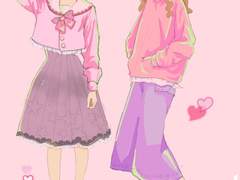 봄맞이 핑크소녀 일러스트를 그려보았다