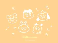 디저트 이볼즈 배경화면!