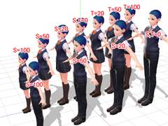 브이로이드(VRoid) 남녀모델 키 비교