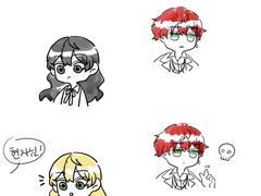 흑발벽안 금발녹안