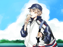 파란 하늘에 야구공 하나