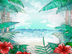 하와이 열대 해변 배경