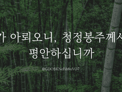 [빙하청추] 삼가 아뢰오니, 청정봉주께서는 평안하십니까