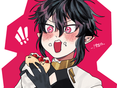 크레페 먹는 나인이랑 루미에