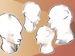 로우 폴리곤 사람 머리 2종.skp