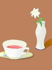 차 한잔 백합 한송이