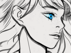 바람에 머리가 휘날리는 레오