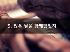 5. 많은 날을 함께했었지