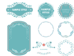 디자인소스, 핑크x민트 라벨 PNG이미지, 벡터 판매