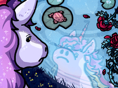 생각에 잠긴 유니콘