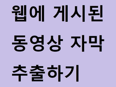 동영상에서 자막 파일 추출하기