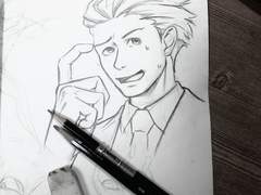 역전재판 그린 낙서들