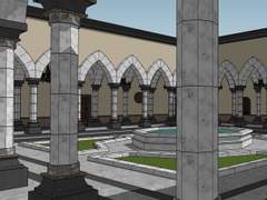 유럽풍 중앙 정원2-스케치업 모델 이용권