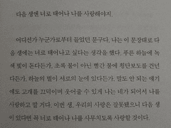 다음 생엔 너로 태어나 나를 사랑해야지.