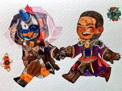 [데스티니가디언즈] 데가 낙서+수채화